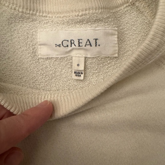 The Great Embroidered Cream Sweatshirt - size 0 - Picture 3 of 4